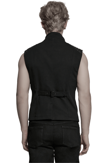 Black Tactical Vest with 3D Rubberized Armor Panels